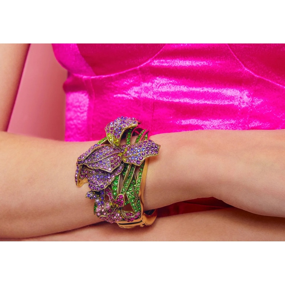 New Authentic HEIDI DAUS‎ "Early Bloomer" Crystal Floral Bracelet ~ Small